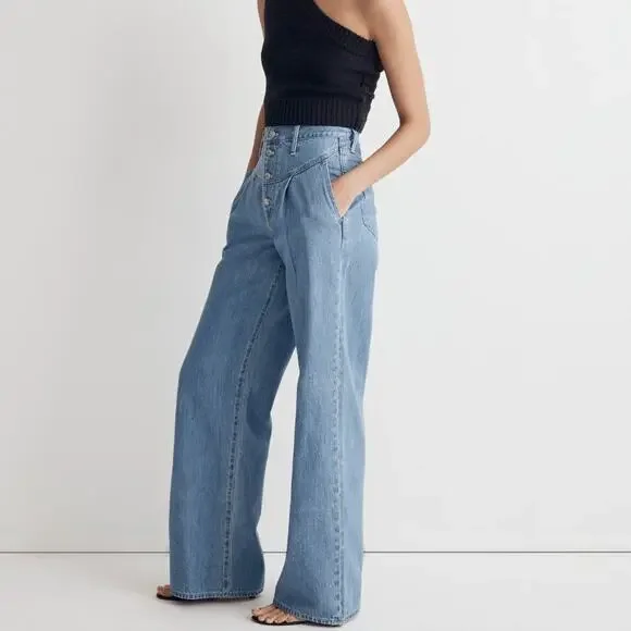 Madewell Super Wide-Leg Jeans Lockland Wash Size 27 - Picture 12 of 12